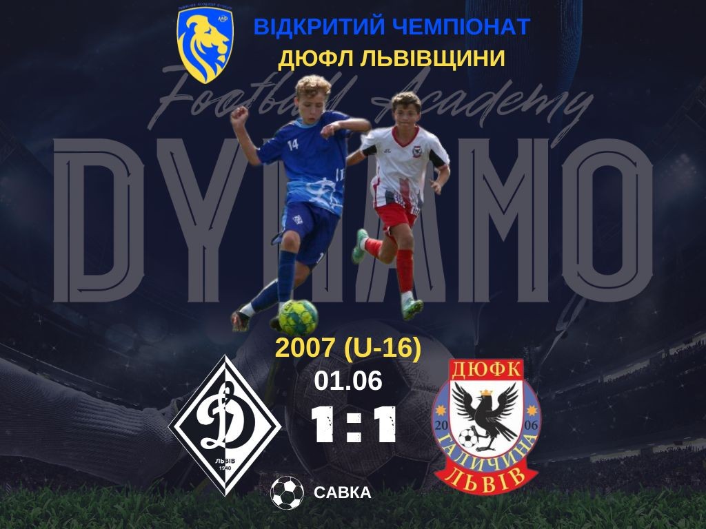 "Відкритий чемпіонат ДЮФЛ": нічийний фініш "Динамо" U-16